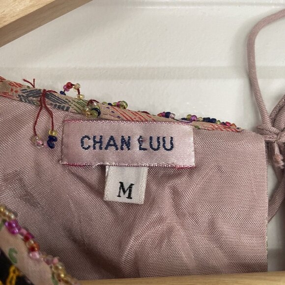 Chan Luu Womens Medium Embroidered Blouse Mirrored Beaded Multi-Color Bohemian - Picture 6 of 14